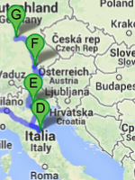 Tour map with travel route